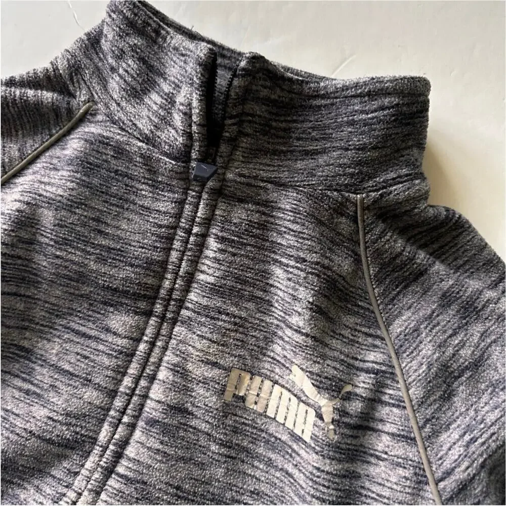 Puma Boys' Large Grey Fleece Full Zip Jacket with Pockets